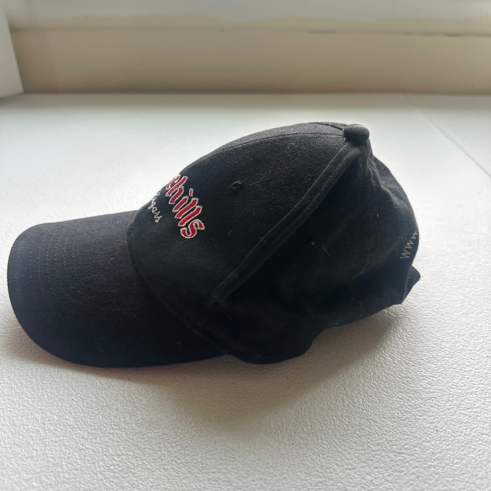 Churchills Fine Cigars Black Baseball Cap Embroidered Logo Adjustable Strap - Picture 2 of 5
